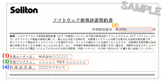 ソフトウェア使用許諾契約書サンプル